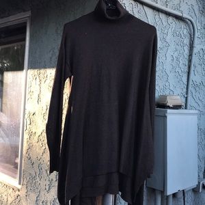 Chocolate brown cow neck sweater long sleeve